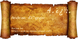 Andrae Ágnes névjegykártya
