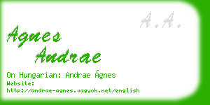agnes andrae business card