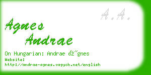agnes andrae business card